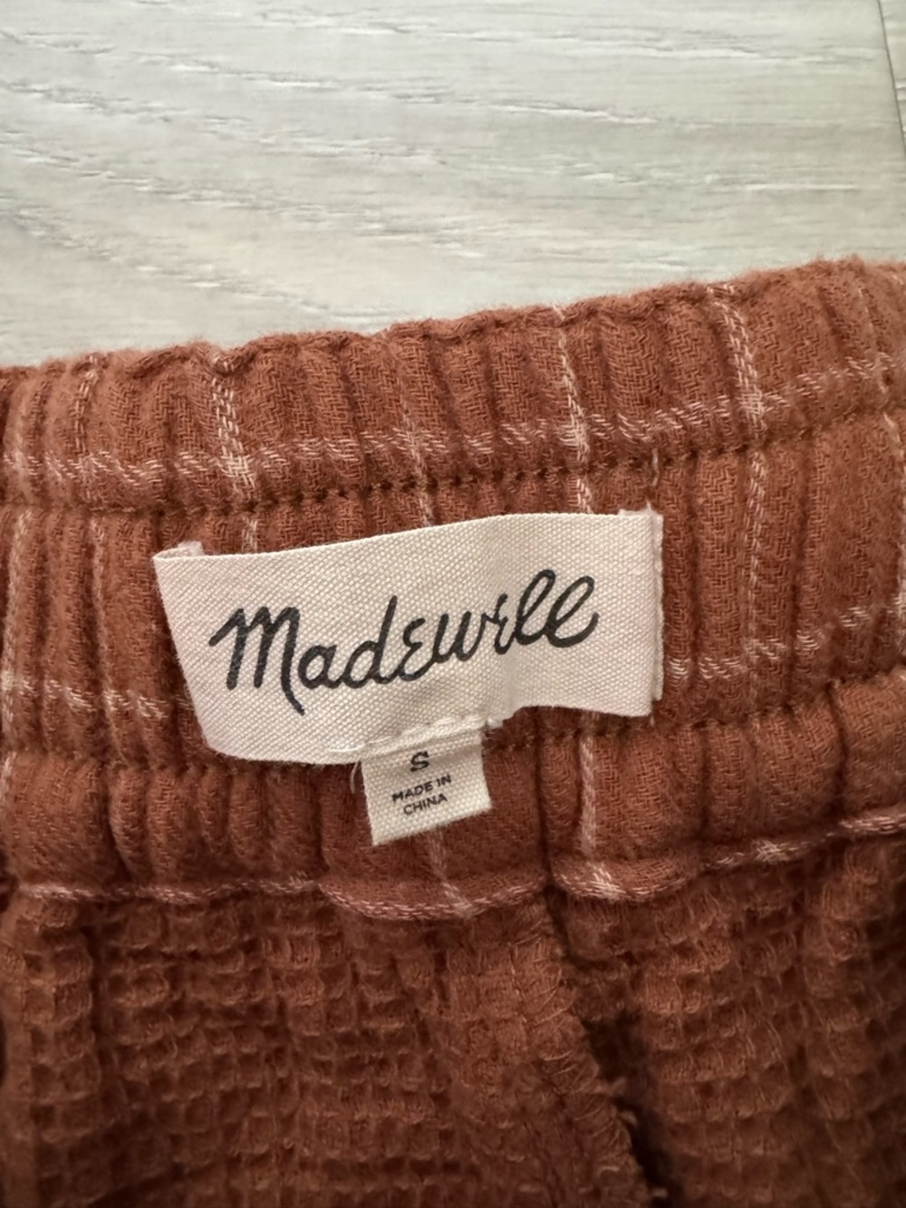Madewell Rust-Brown Waffle Knit Pants - Picture 5 of 6